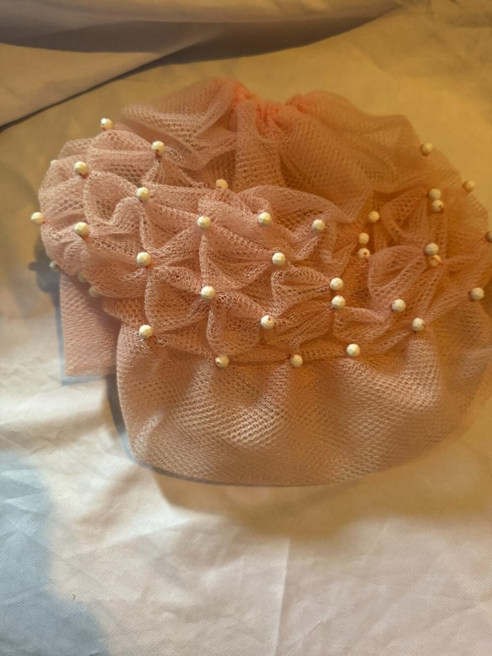 Vintage Pale Pink Net Hat